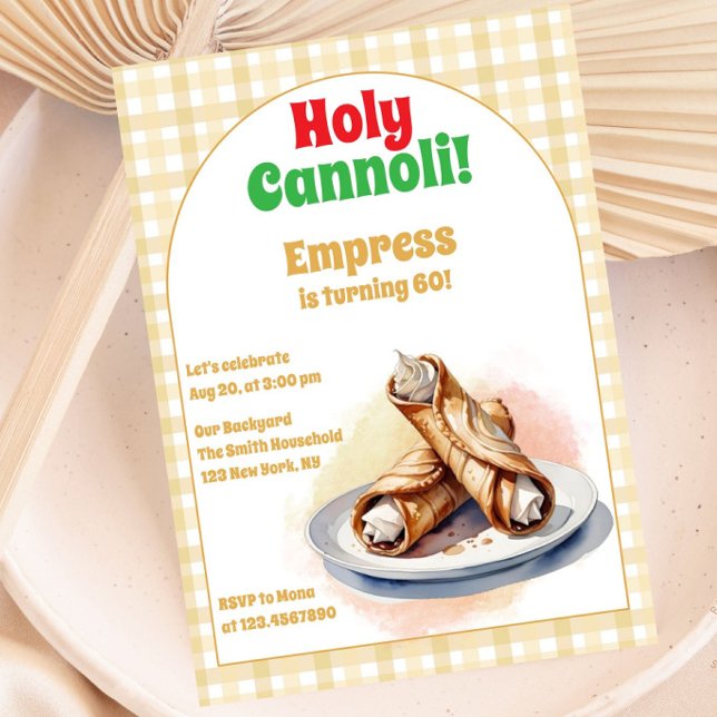 Invitation N'importe quel âge Saint Cannoli moderne fête d'an (Créateur téléchargé)