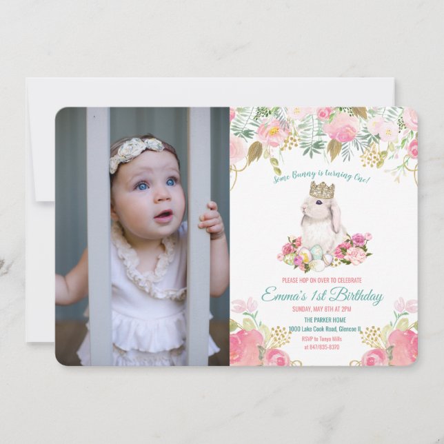 Invitation N'IMPORTE QUEL ÂGE - Un lapin Anniversaire Photo I (Devant)