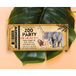 Invitation N'IMPORTE QUEL ÂGE - Zoo Jungle Party Anniversaire<br><div class="desc">Zoo Jungle Safari Animaux Elephant Giraffe Lion Rhinoceros Feuilles Partie Vintage Billet Premier anniversaire Invitation</div>