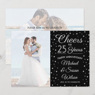 Invitation N'IMPORTE QUEL Anniversaire 2 Photo Cheval Black &