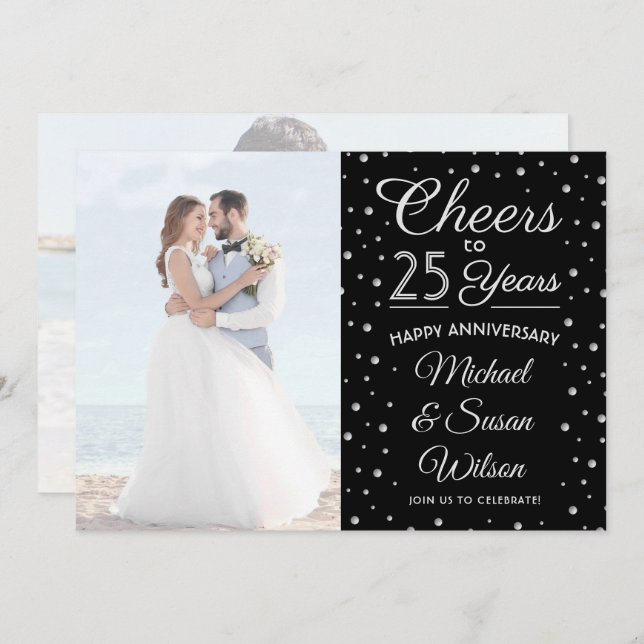 Invitation N'IMPORTE QUEL Anniversaire 2 Photo Cheval Black & (Devant / Derrière)