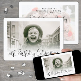 Invitation N'IMPORTE QUEL Anniversaire 2 Photo Moderne Design