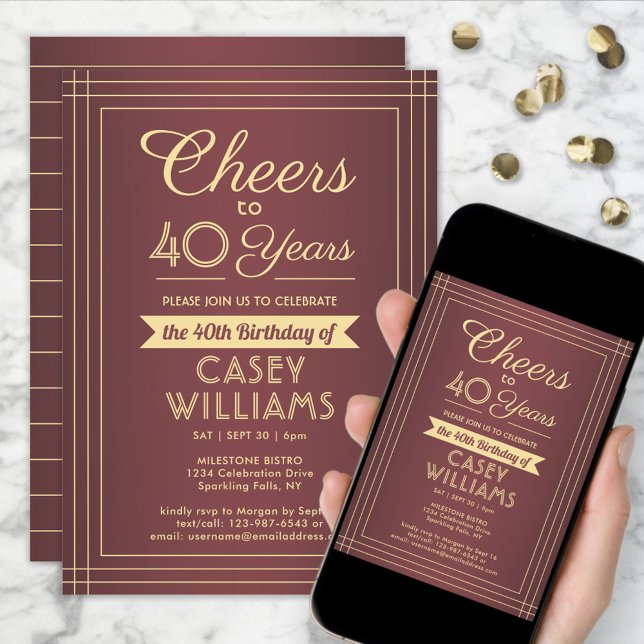 Invitation N'IMPORTE QUEL Anniversaire Envie d'une frontière  (Créateur téléchargé)