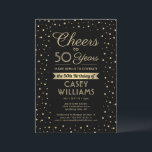 Invitation N'IMPORTE QUEL Anniversaire Salue Élégante Noir &<br><div class="desc">Famille d'Invitations et amis à une fête d'anniversaire élégante avec des invitations personnalisées de fête en noir et or. Tout le libellé de ce modèle (y compris "Cheers to 50 Years") est mis en place pour un 50ème anniversaire, mais est simple à personnaliser pour n'importe quelle année ou type d'événement....</div>