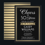 Invitation N'IMPORTE QUEL Anniversaire Soirée Noire, Blanche<br><div class="desc">Famille Invitation et amis à une fête d'anniversaire élégante avec des invitations personnalisées en noir, blanc et or. Tout le libellé de ce modèle (y compris "Cheers to 50 Years") est mis en place pour un 50ème anniversaire, mais est simple à personnaliser pour n'importe quelle année ou type d'événement. Le...</div>