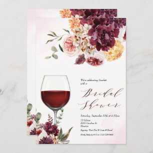 Invitation N'IMPORTE QUEL ÉVÉNEMENT - Vin Verre Floral Invita