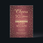 Invitation N'IMPORTE QUEL Oeuvre D'Anniversaire Brossé Bourgo<br><div class="desc">Famille Invitation et amis à une fête d'anniversaire élégante avec des invitations à la fête de bordeaux et d'or personnalisés. Tout le libellé de ce modèle (y compris "Cheers to 50 Years") est mis en place pour un 50ème anniversaire, mais est simple à personnaliser pour n'importe quelle année ou type...</div>