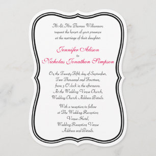 Invitation N'importe quelle couleur simple double bordure Mar