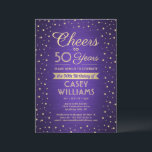 Invitation N'IMPORTE QUELLE Oeuvre D'Anniversaire Brossé Purp<br><div class="desc">Famille Invitation et amis à une fête d'anniversaire élégante avec des invitations personnalisées violet et or. Tout le libellé de ce modèle (y compris "Cheers to 50 Years") est mis en place pour un 50ème anniversaire, mais est simple à personnaliser pour n'importe quelle année ou type d'événement. Le design comprend...</div>