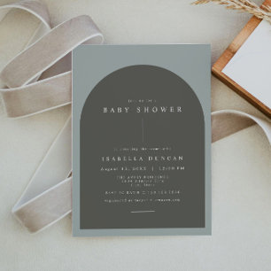 Invitation NINA Arc Bohème Sage Baby shower photo vert