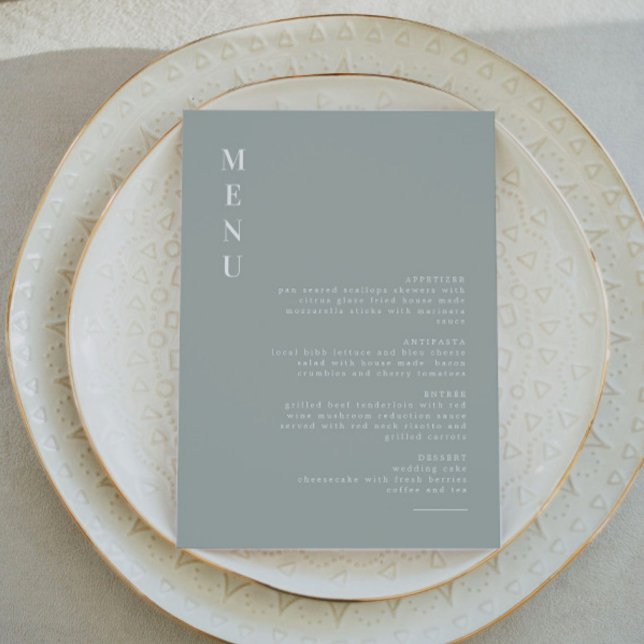 Invitation NINA | Sage Green Modern Minimalist Boho Menu (Créateur téléchargé)