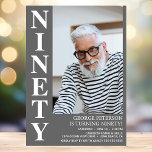 Invitation NINETY Photo moderne 90th Birthday Party<br><div class="desc">Cet homme 90th Birthday Bold Type Photo Invitation est parfait pour célébrer l'homme dans votre vie qui a quatre-vingt-dix ans. Le mot "quatre-vingt-dix" est dans une fabuleuse police casquette en blanc sur gris. Vous choisissez la photo qui rend cette invitation unique à votre invité d'honneur. Les modèles sont très faciles...</div>