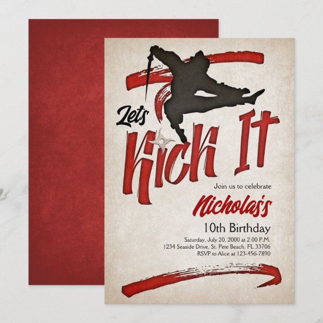 Invitation Ninja (Devant / Derrière)