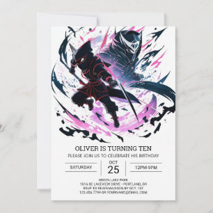 Invitation Ninja Anniversaire Aventure pour enfants