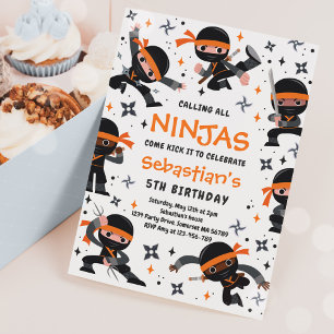 Invitation Ninja Anniversaire Karate Arts Martiaux Anniversai