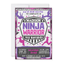 Ninja Athletic Warrior rose violet fête d'annivers