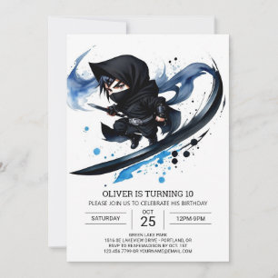 Invitation Ninja Aventure Enfants Personnalisée Anniversaire