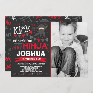 Invitation Ninja Birthday Karate Birthday Party