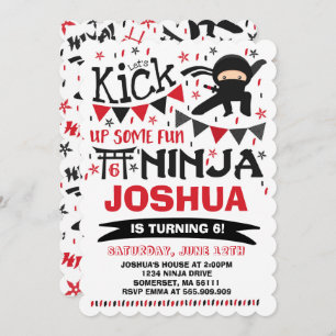 Invitation Ninja Birthday Karate Birthday Party