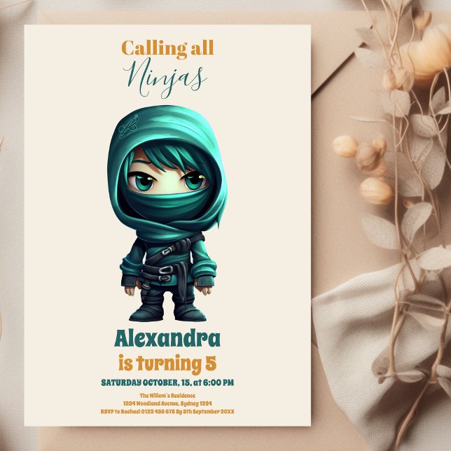 Invitation Ninja Birthday Karate Party (Créateur téléchargé)