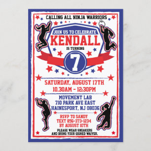 Invitation Ninja Filles guerrières fête d'anniversaire