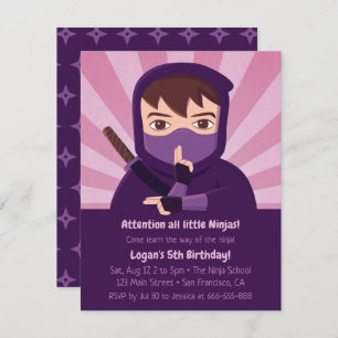 Invitation Ninja Learn Ninjutsu Anniversaire de enfant Party