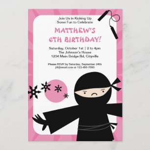 Invitation Ninja Power Pink