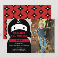 Ninja Red & Black Boy Photo Anniversaire