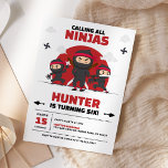 Invitation Ninja Warrior Karate Martial Arts fête d'anniversa<br><div class="desc">Ninja Warrior Karate Martial Arts Invitation fête d'anniversaire. Invitation tes petits ninjas à une fête pleine d'action avec notre Ninja Birthday Invitation. Personnalisez les détails et préparez la scène pour une soirée épique pleine d'excitation et d'aventure. Préparez-vous à libérer le plaisir ninja ! Vecteurs Ninja conçus par Freepik.</div>