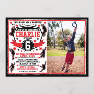 Invitation Ninja Warriors Boys Photo Anniversaire