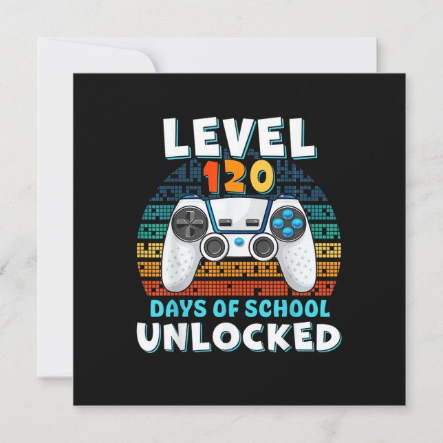 Invitation Niveau 120 Jours D'école Débloqué  (Devant)