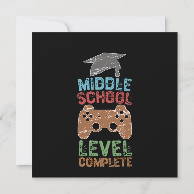 Invitation Niveau Collège Complété - Cadeau de Remise des Dip (Devant)