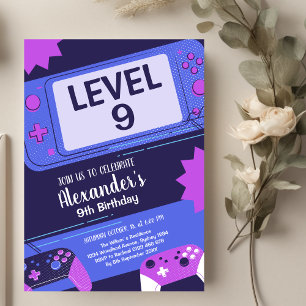 Invitation Niveau du jeu vidéo jusqu'à Gamer Anniversaire