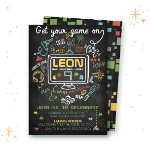 Invitation Niveau du jeu vidéo jusqu'à l'invitation d'anniver