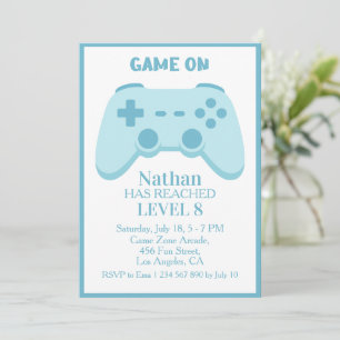 Invitation Niveau supérieur fête Jeux vidéo 8ème anniversai