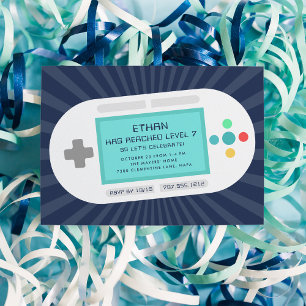 Invitation Niveau supérieur   Gamer Theme Anniversaire de enf