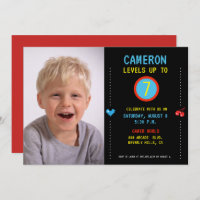 Niveau up Custom 7th Birthday Party Boy Photo