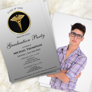 Invitation Noble Caducée d'or Médaille de la Promotion Médica