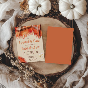 Invitation Noce de Fille Flanelle et Fizz, Automne, Orange