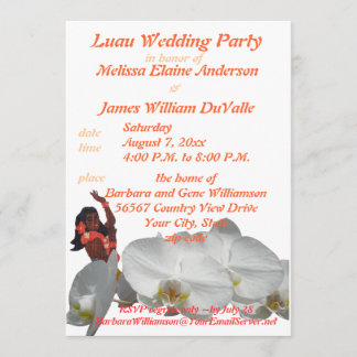Invitation Noce de Luau pour des couples