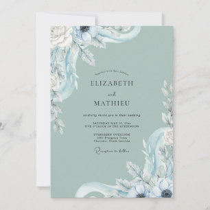 Invitation Noces au Eucalyptus au Feuillage Bleu Glaçon Mouss
