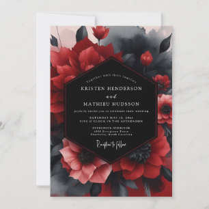 Invitation Noces Crimson Noir Bloom