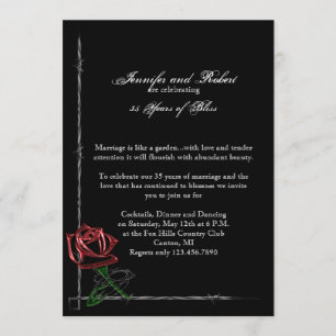 Invitation Noces d'anniversaire de mariage gothique avec fil 
