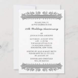 Invitation Noces d'argent 25 ans de mariage