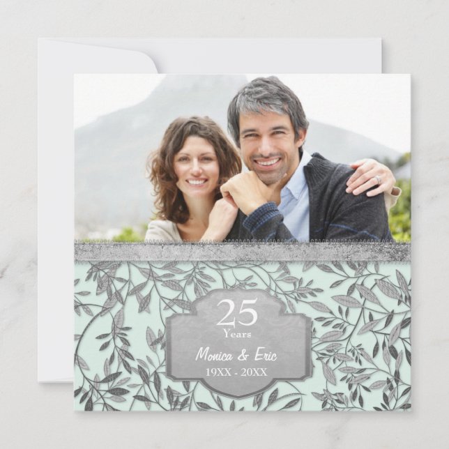 Invitation Noces d'argent 25e anniversaire de mariage (Devant)
