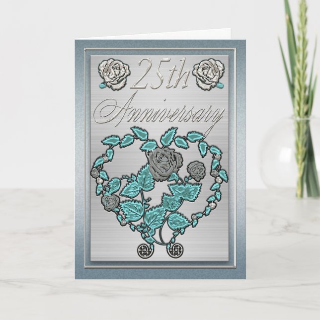 Invitation Noces d'argent 25e anniversaire de mariage (Devant)