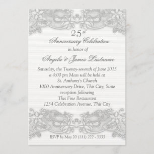 Invitation Noces d'argent de style victorien florale