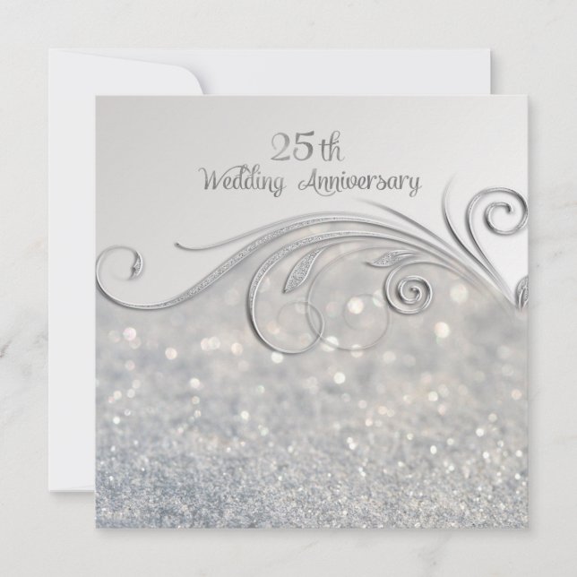 Invitation Noces d'argent Sparkle 25ème Anniversaire de Maria (Devant)
