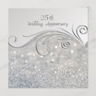 Invitation Noces d'argent Sparkle 25ème Anniversaire de Maria