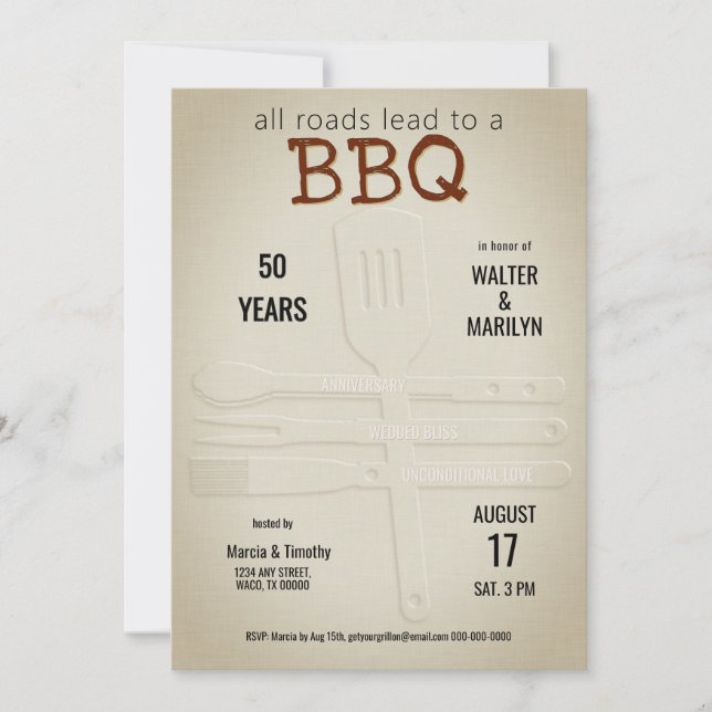 Invitation Noces de barbecue (Devant)